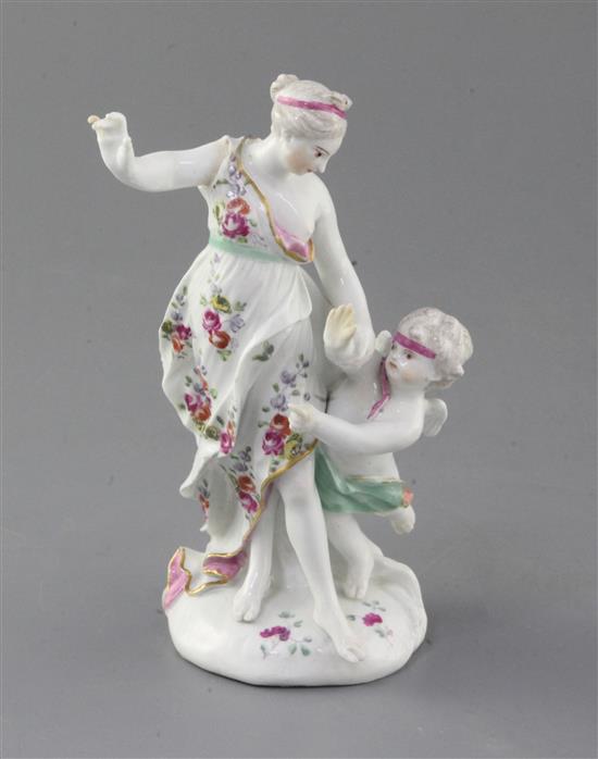 A rare early Derby group of Venus and Cupid, c.1755-7, h. 16cm, small repairs